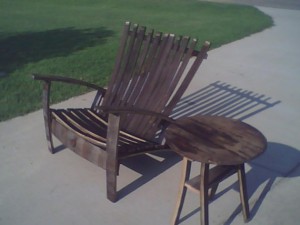 Whiskey Stave Chair and Table