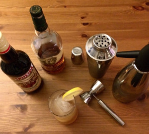 Bourbon and Ginja cocktail