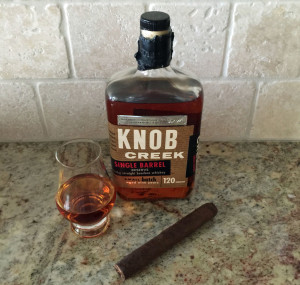Knob Creek Single Barrel and a cigar