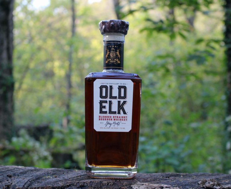 old elk bourbon with elk head pourer